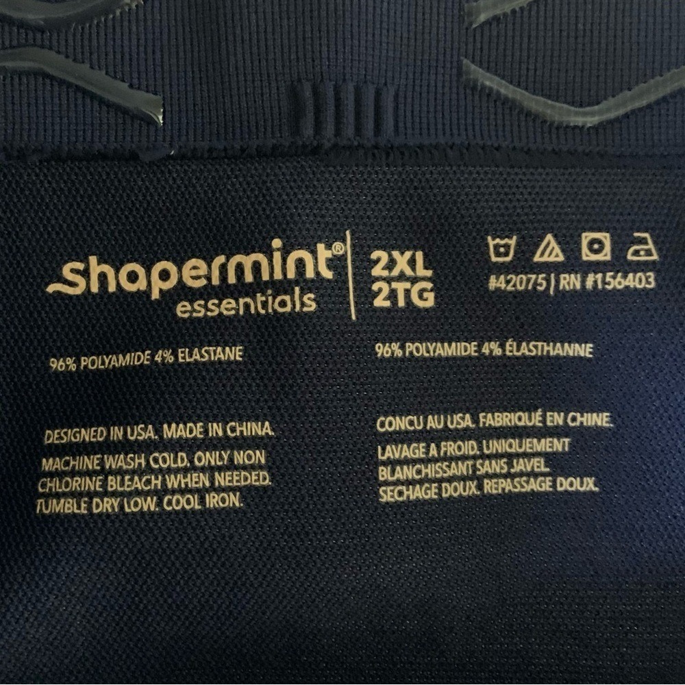 SHAPERMINT Women's High Waisted Shaping Smoothing Leggings Navy Blue Size 2XL - Picture 10 of 12